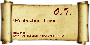 Ofenbecher Timur névjegykártya